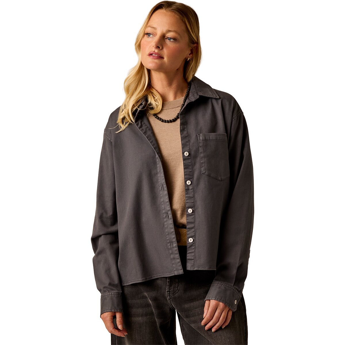 Image of Carve Designs Claire Twill Shirt - Women's Washed Black, M