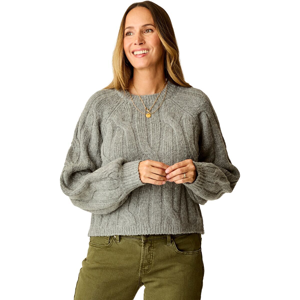 Carve Designs Eloise Wool Sweater - Women's Mid Grey, L