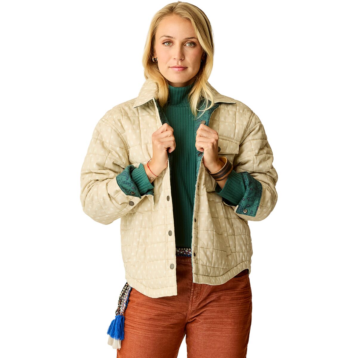 Image of Carve Designs Marais Reversible Jacket - Women's Cement/Bistro Bandana, S