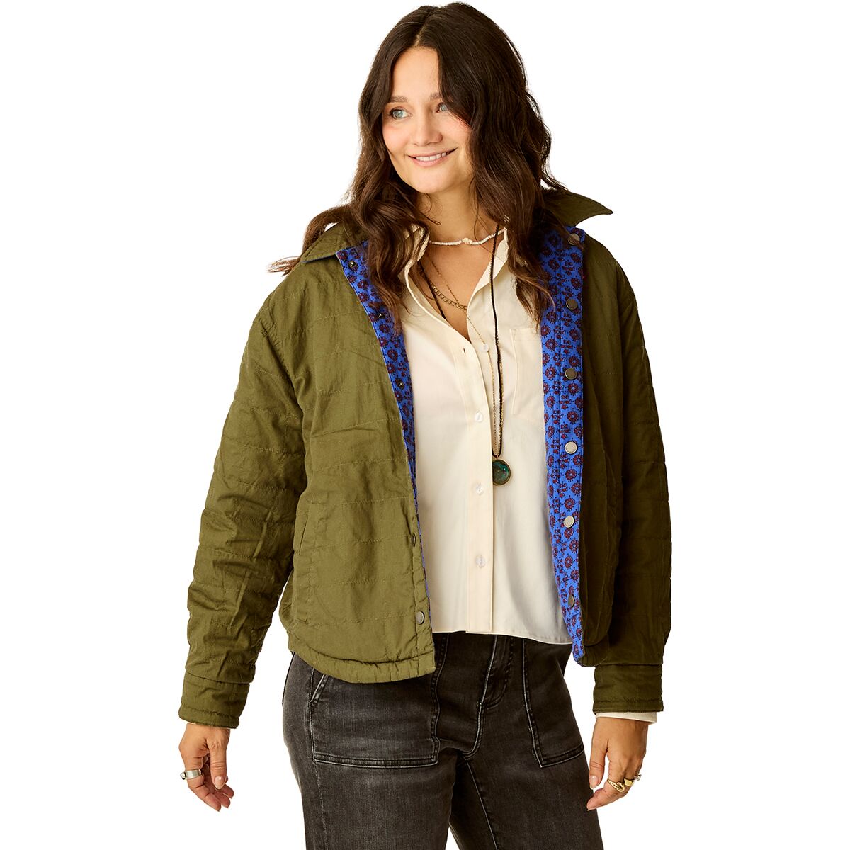 Image of Carve Designs Marais Reversible Jacket - Women's Fir/Capri Batik, XS