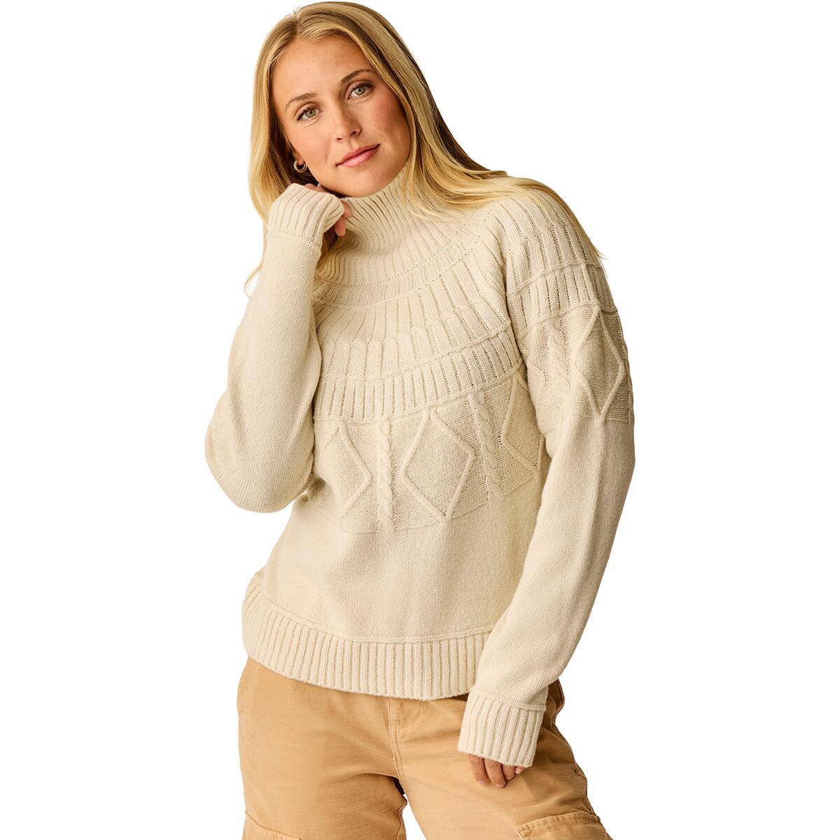 Image of Carve Designs Neve Cable Turtleneck - Women's Birch, L