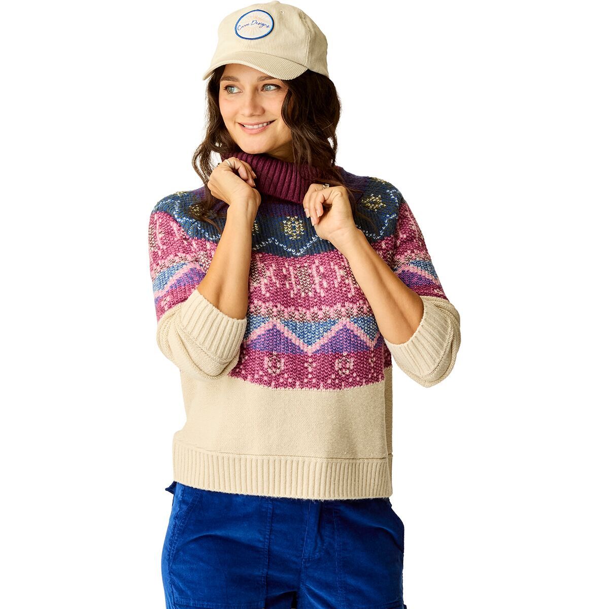 Image of Carve Designs Neve Fairisle Turtleneck - Women's Birch Fairisle, XS