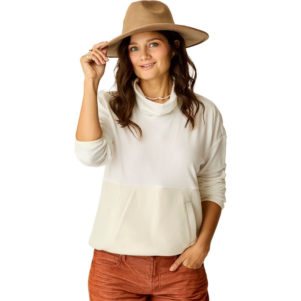 Image of Carve Designs Rowayton Colorblock 2.0 Pullover - Women's Cloud/Birch, S