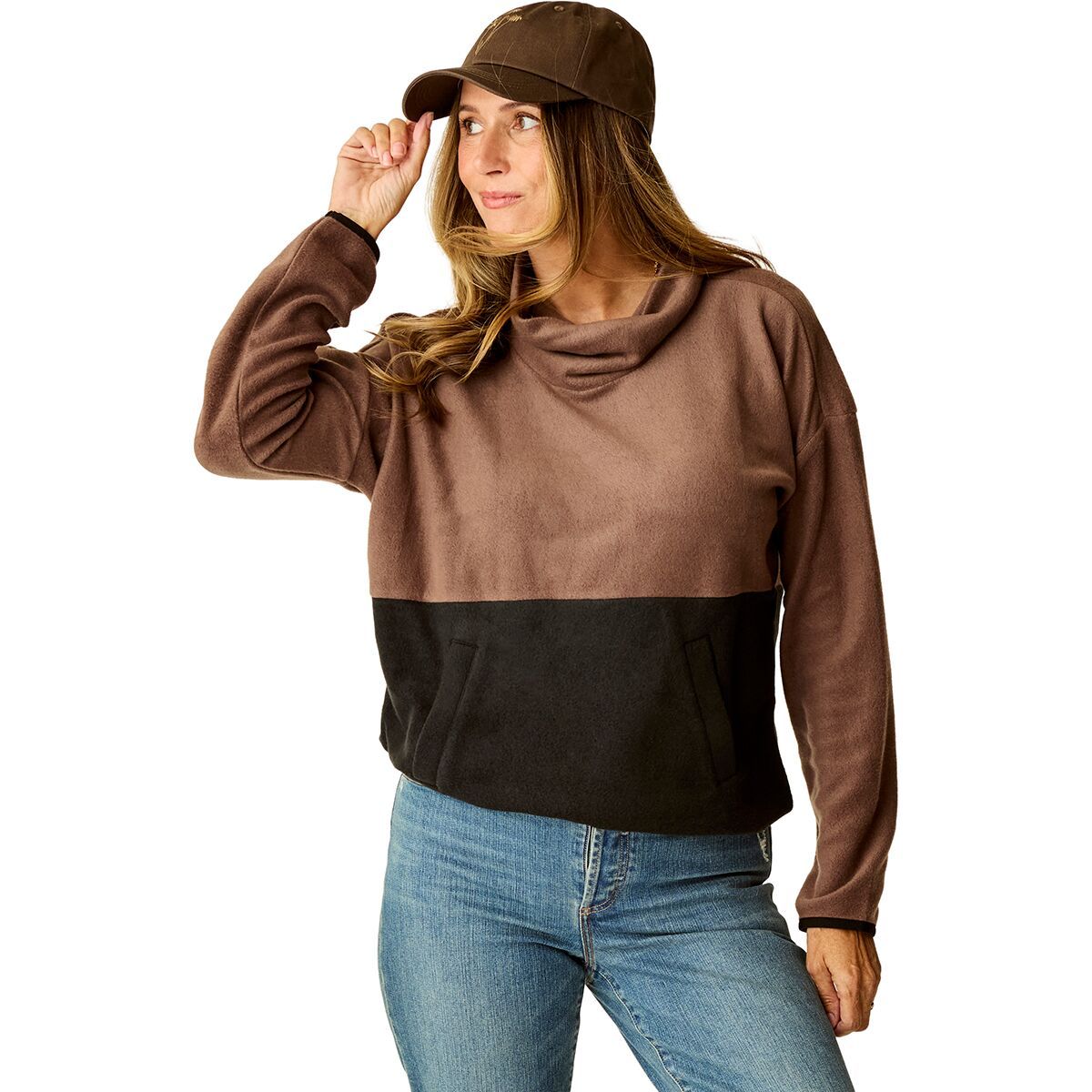 Image of Carve Designs Rowayton Colorblock 2.0 Pullover - Women's Espresso/Black, XS