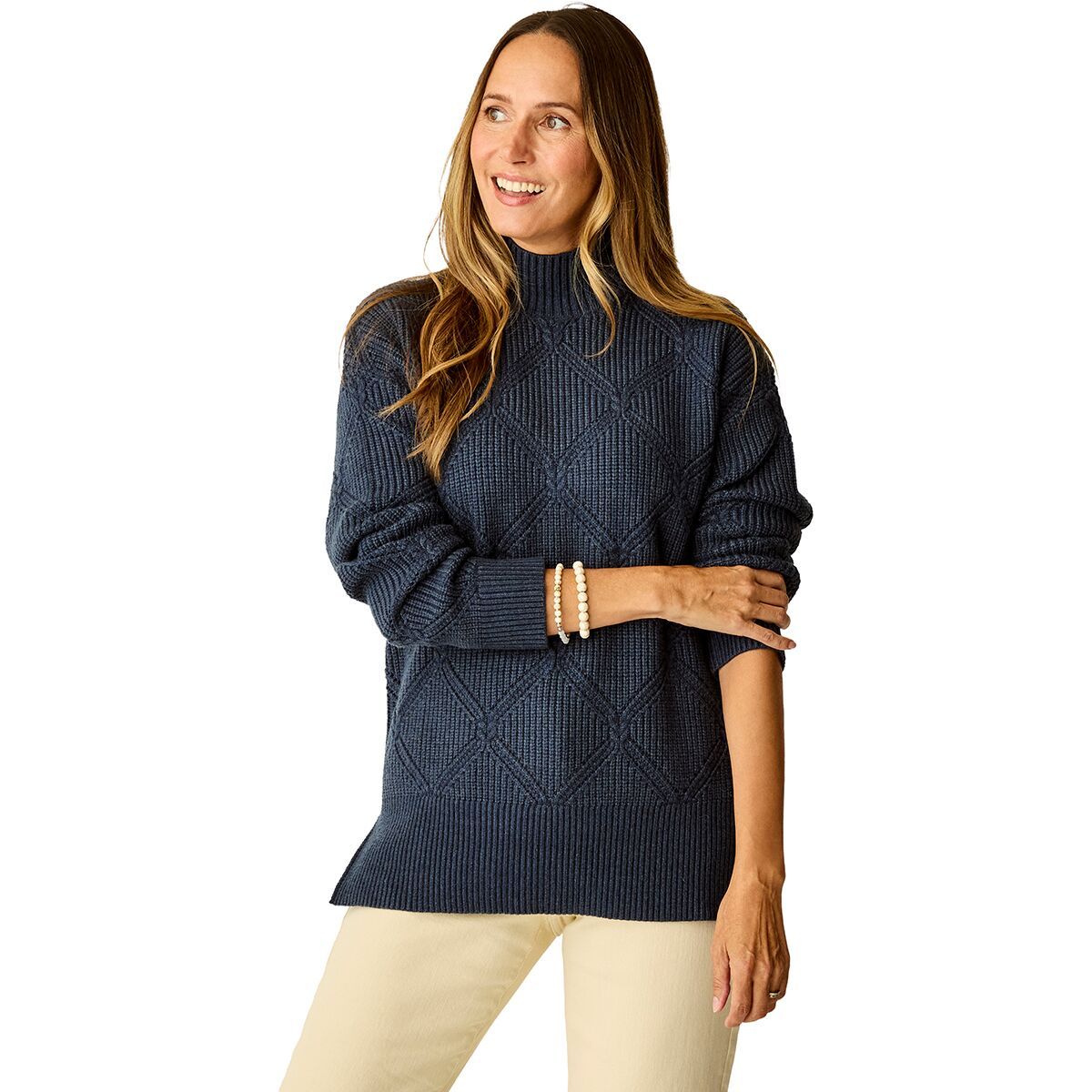 Image of Carve Designs Woodward Allover Sweater - Women's Navy Heather, L