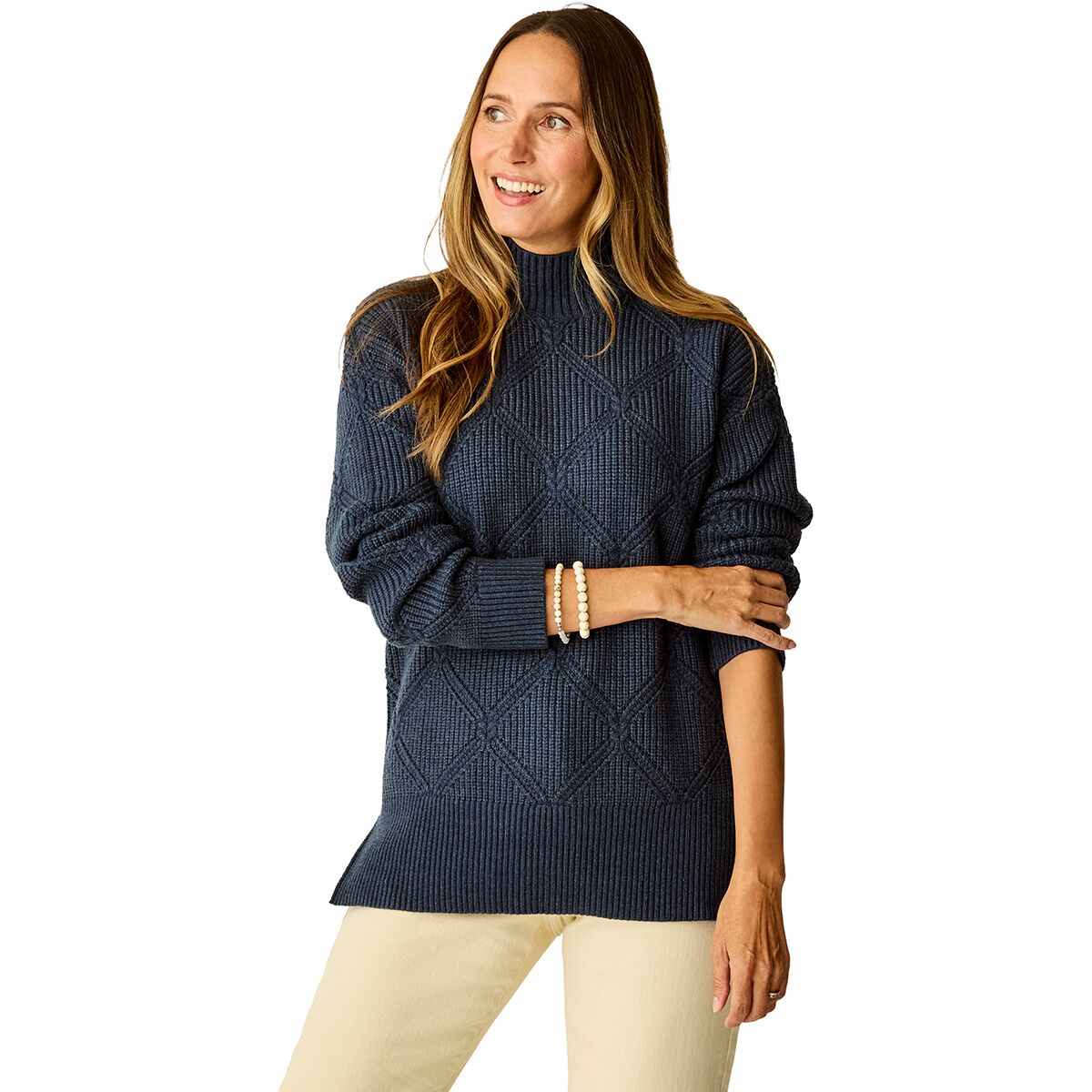 Image of Carve Designs Woodward Allover Sweater - Women's Navy Heather, L
