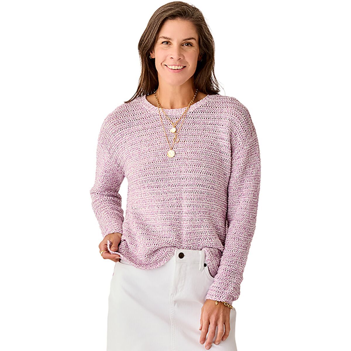 Image of Carve Designs Clarissa Marled Sweater - Women's Light Violet, L