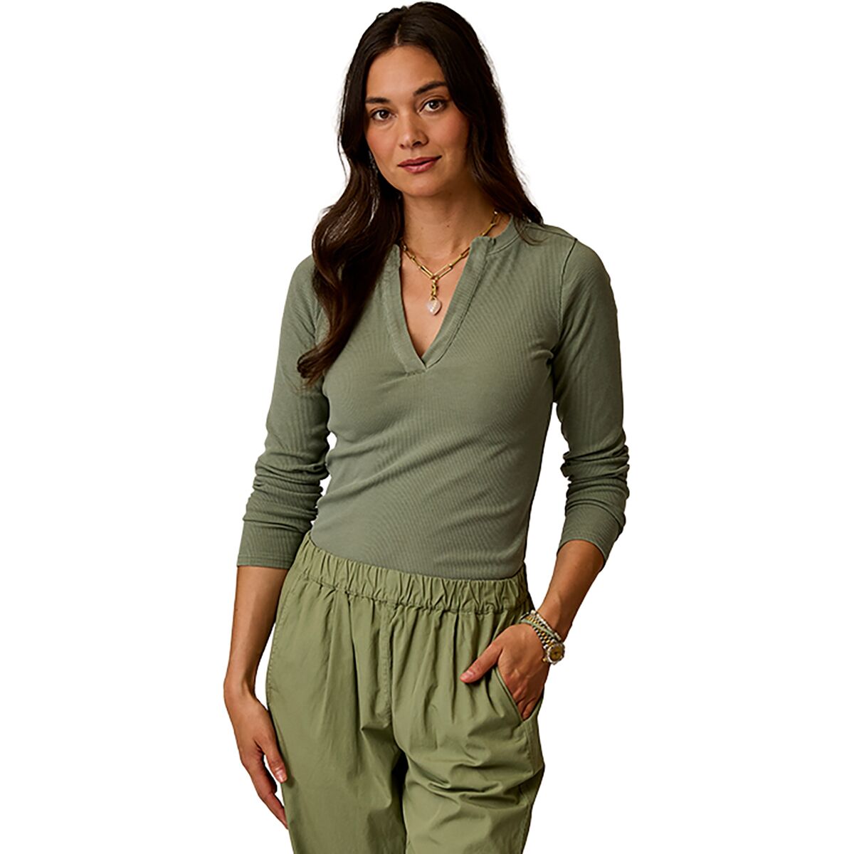 Image of Carve Designs Ever Henley Top - Women's Fatigue, M