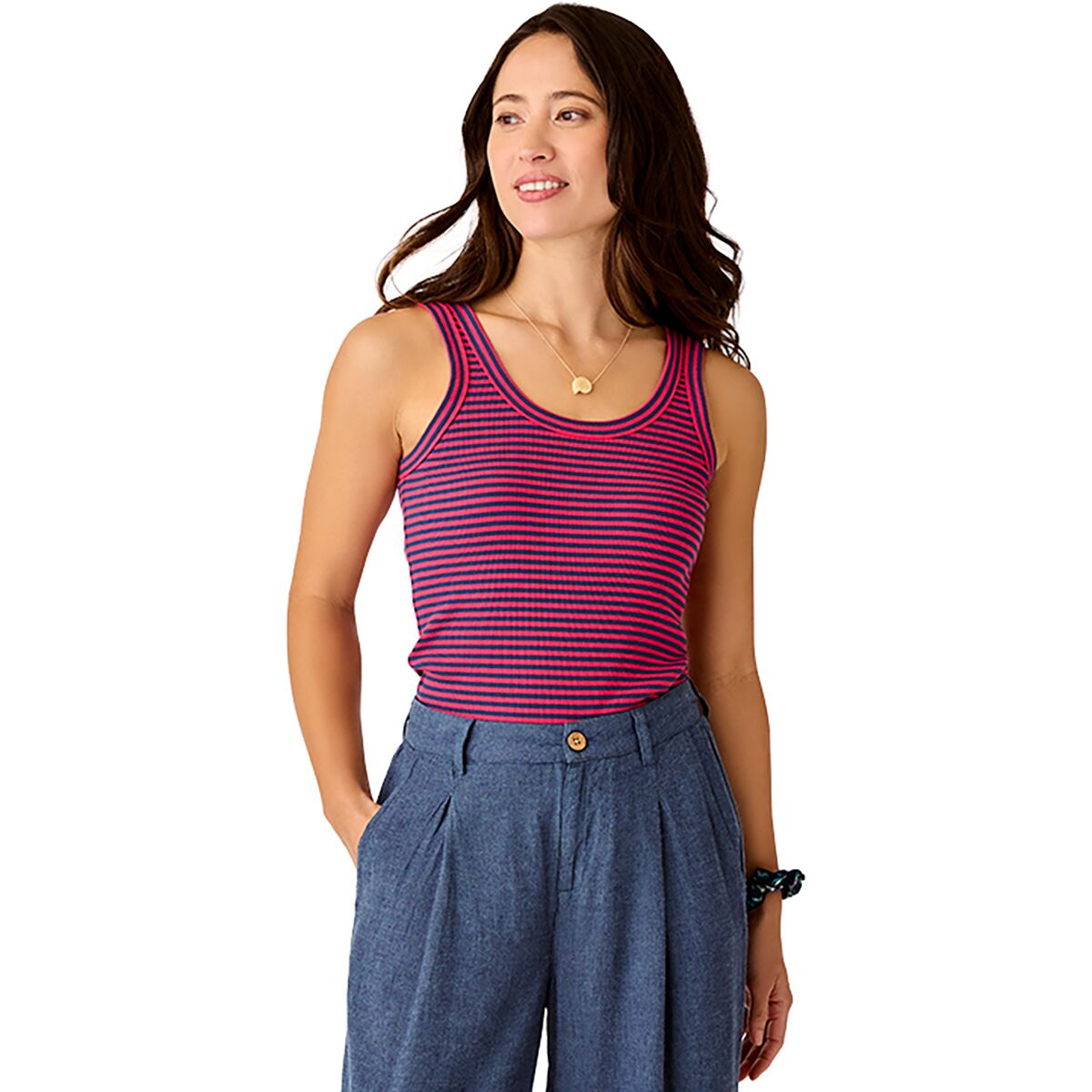 Image of Carve Designs Ever Rib Tank Top - Women's July Stripe, S
