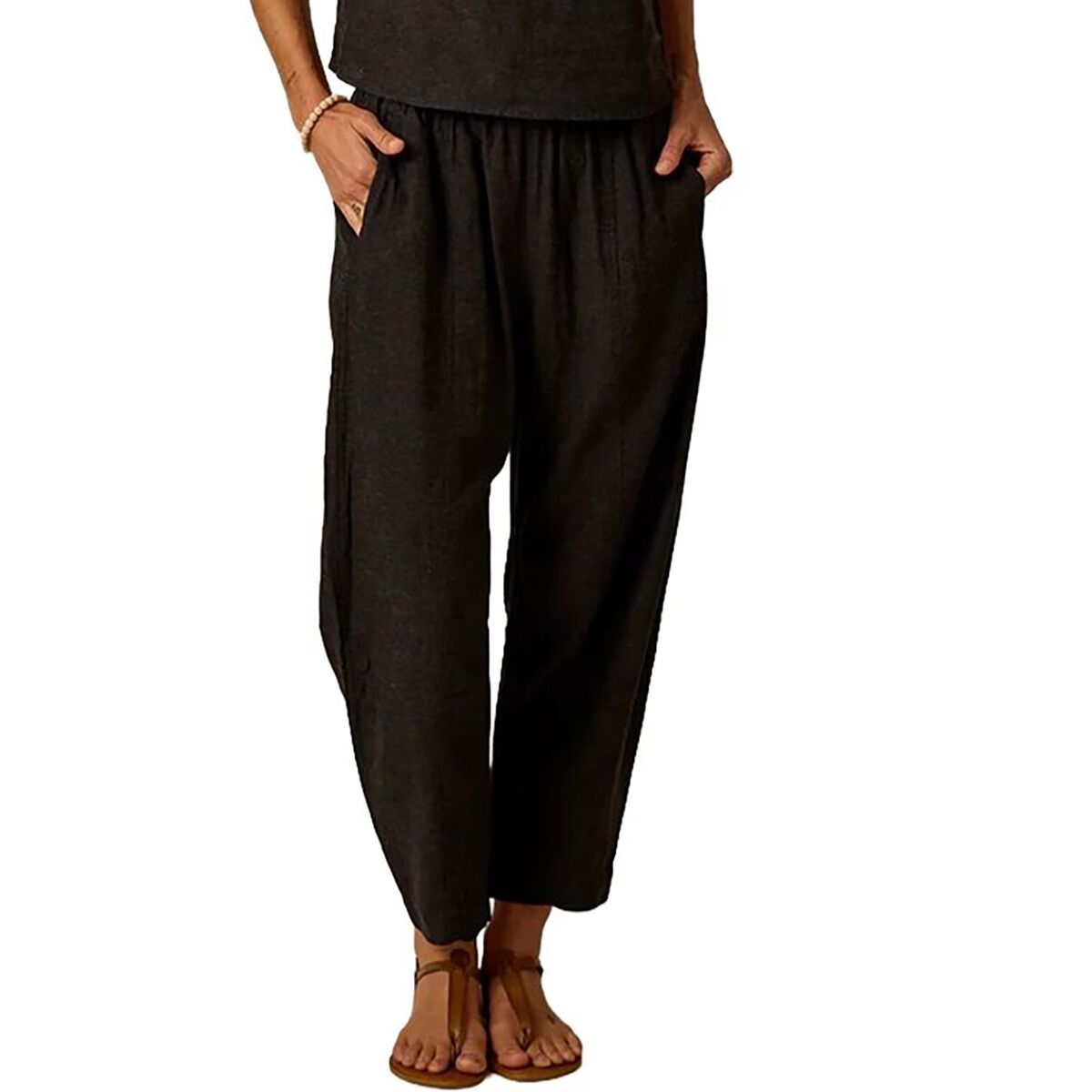 Image of Carve Designs Freya Linen Pant - Women's Black Chambray, XS