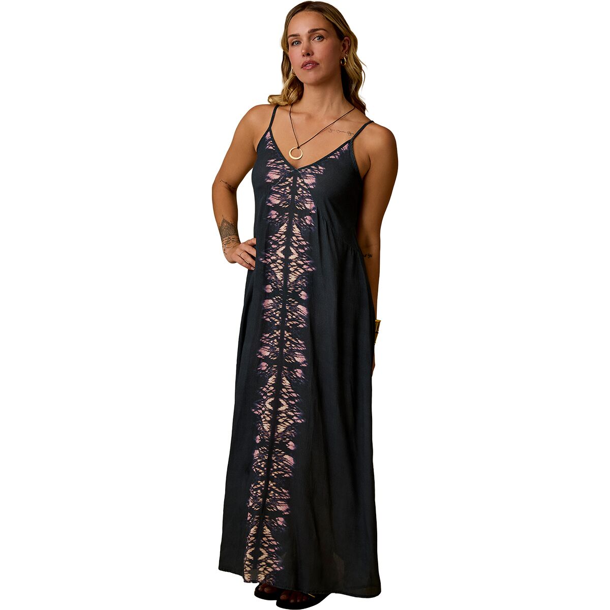 Image of Carve Designs Jordy Slip Dress - Women's Black Tie Dye, XS