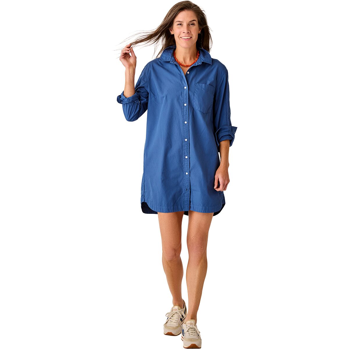 Image of Carve Designs Jules Poplin Dress - Women's Vintage Blue, S