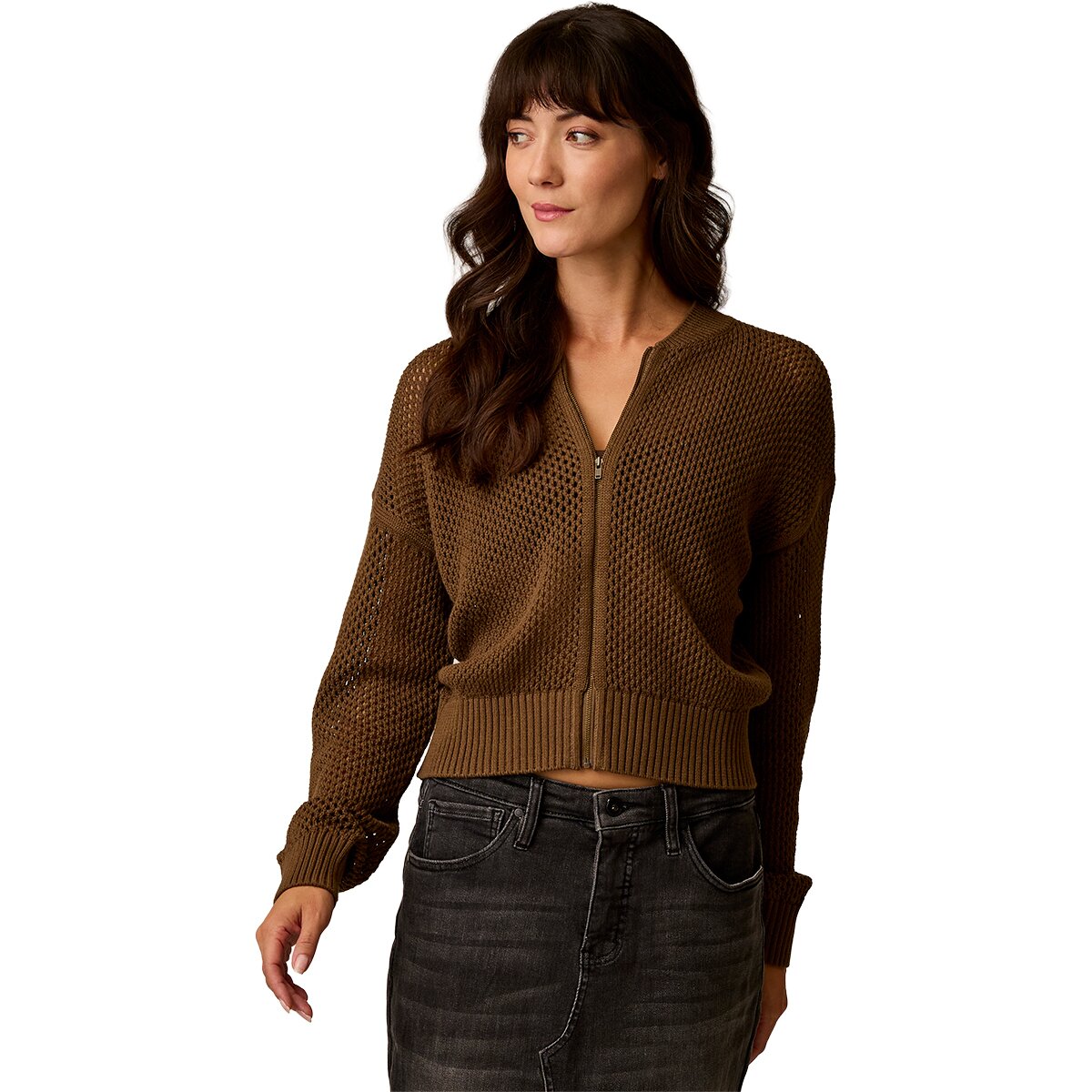 Image of Carve Designs Presley Mesh Bomber Jacket - Women's Teak, XS