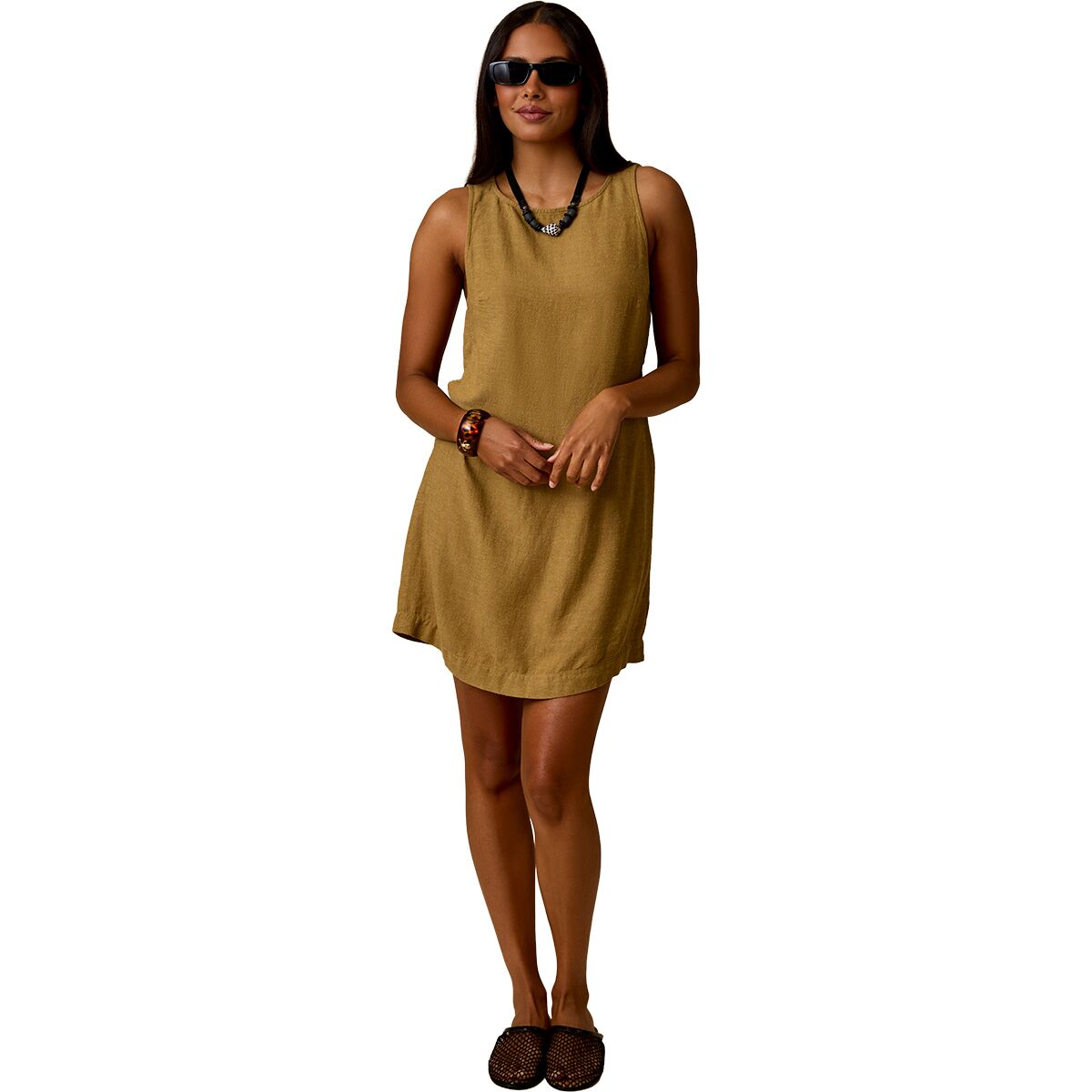 Image of Carve Designs Scottie Linen Dress - Women's Golden Chambray, L