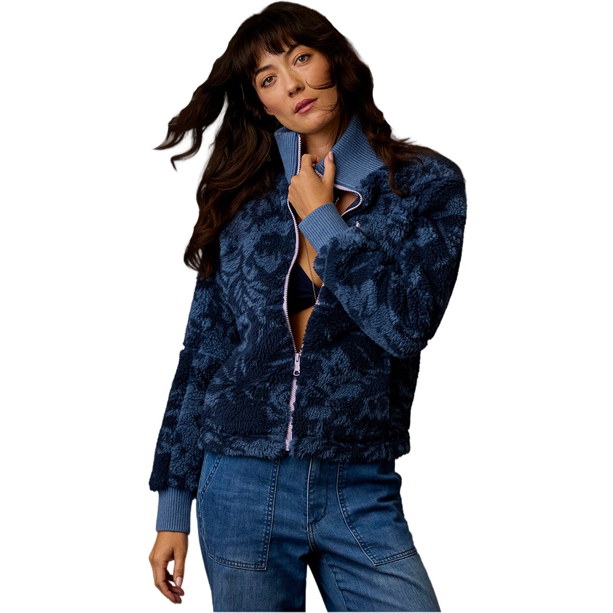 Image of Carve Designs Cora Fleece Jacket - Women's Dark Sapphire Wilds, M