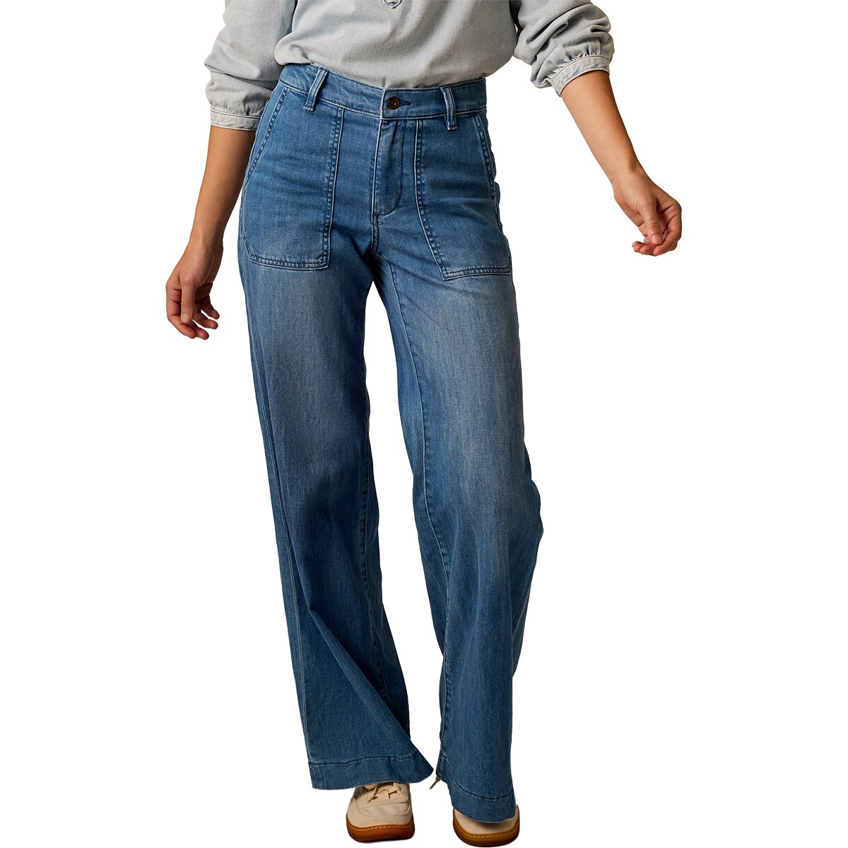 Image of Carve Designs Farrah Lightweight Denim Wide Leg Pant - Women's Magnolia, 12