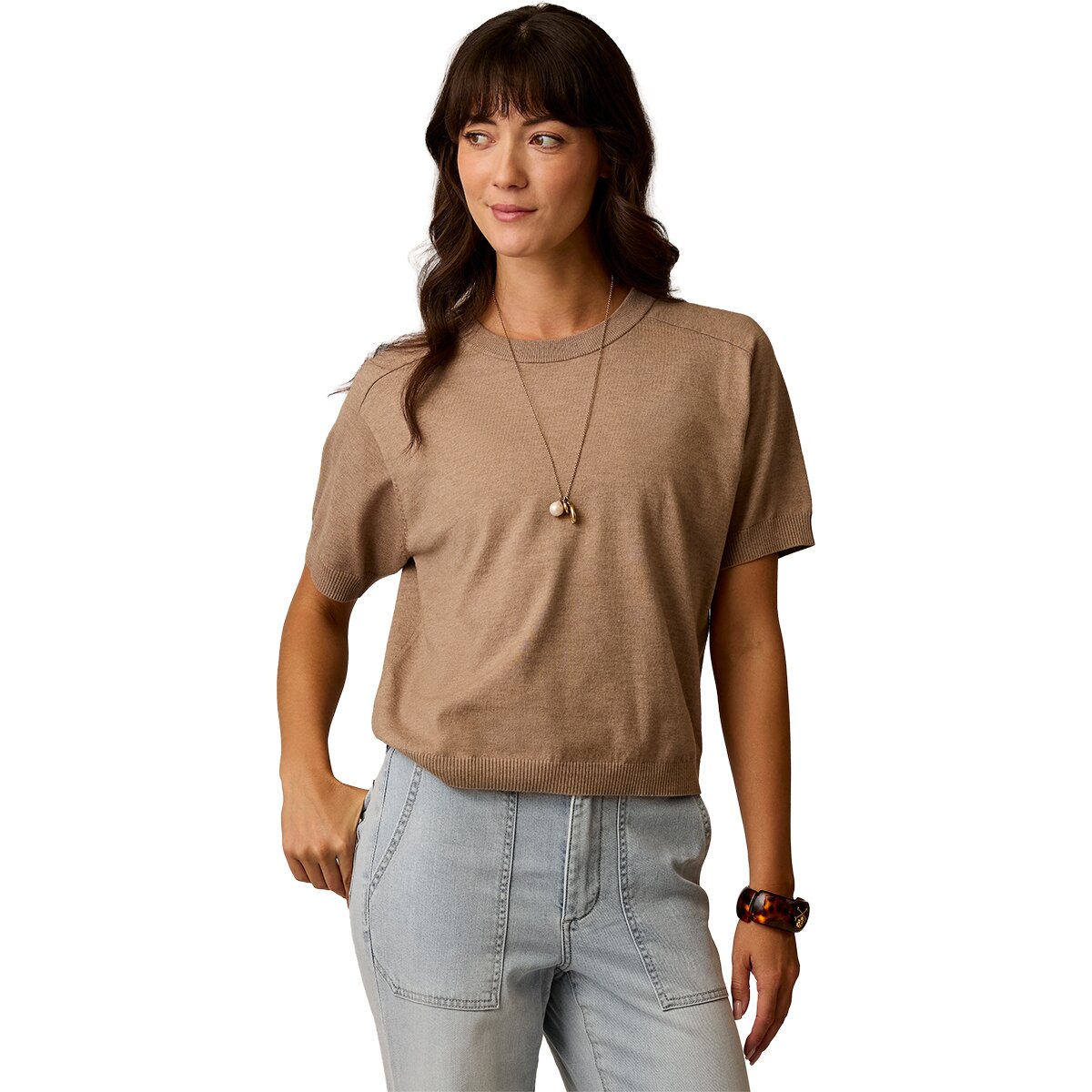 Image of Carve Designs Josie Sweater T-Shirt - Women's Dark Barley, S