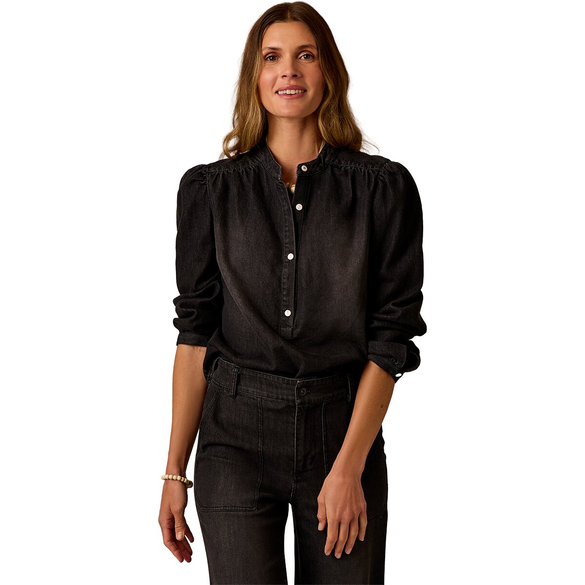 Image of Carve Designs Marin Lightweight Denim Top - Women's Washed Black, M