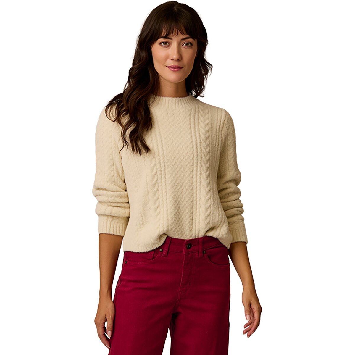 Image of Carve Designs Monroe Cable Sweater - Women's Cream, L
