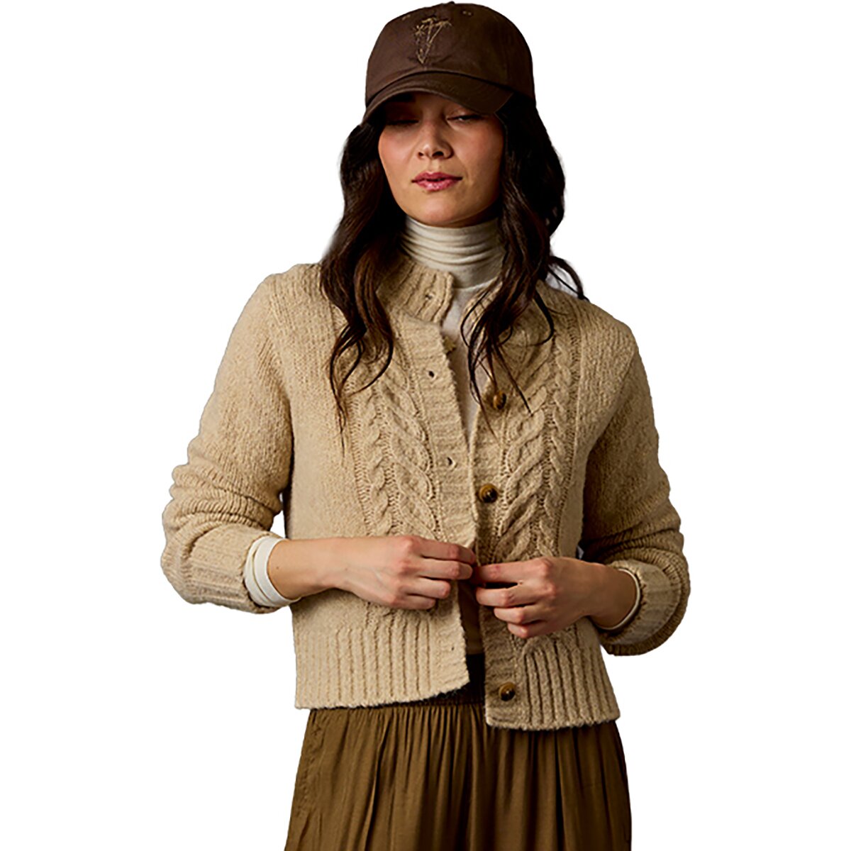 Image of Carve Designs Poppy Cropped Cardigan - Women's Linen, L
