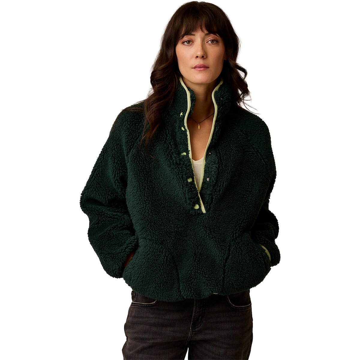 Image of Carve Designs Scout Fleece Pullover - Women's Dark Pine, XL