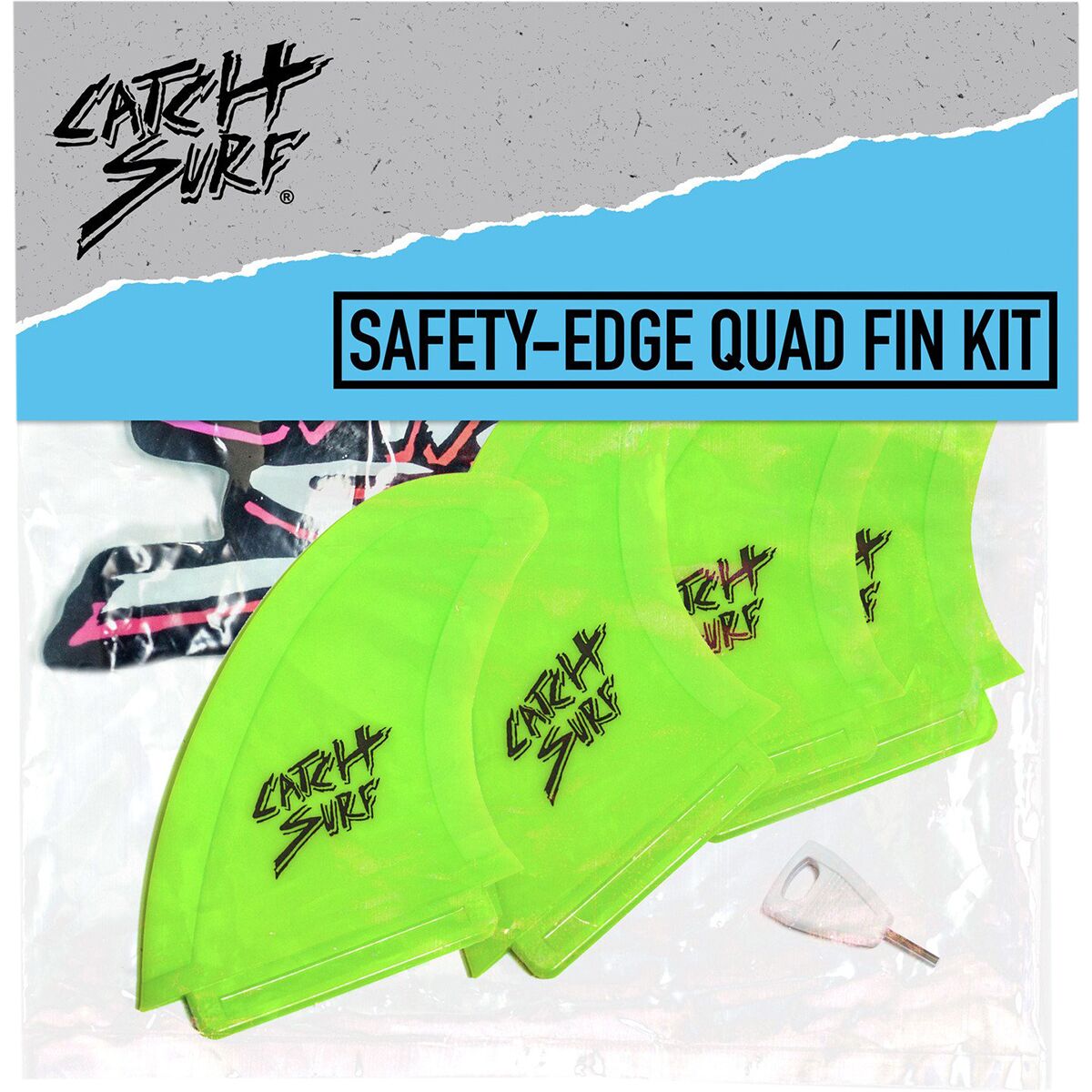Fin Set Safety-Edge Catch Tri Surf Hi-Perf Safety Twin Edge Surf