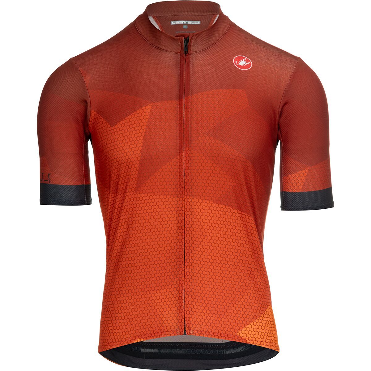 Image of Castelli Flusso Limited Edition Full-Zip Jersey - Men's Brilliant Orange/Dark Gray, L