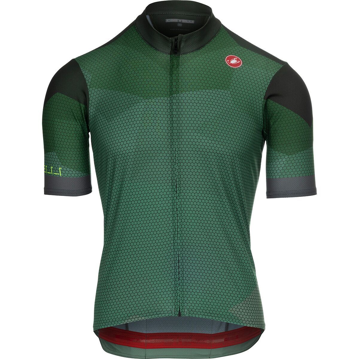 Image of Castelli Flusso Limited Edition Full-Zip Jersey - Men's Green Pepper/Deep Green/Gun Metal Gray, L