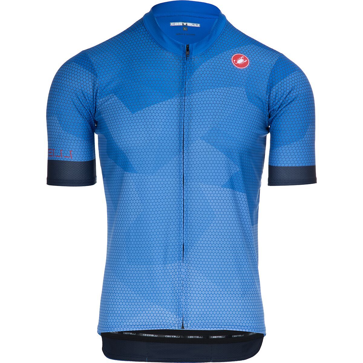 Castelli Flusso Limited Edition Full-Zip Jersey - Men's Rescue Blue/Belgian Blue, XL