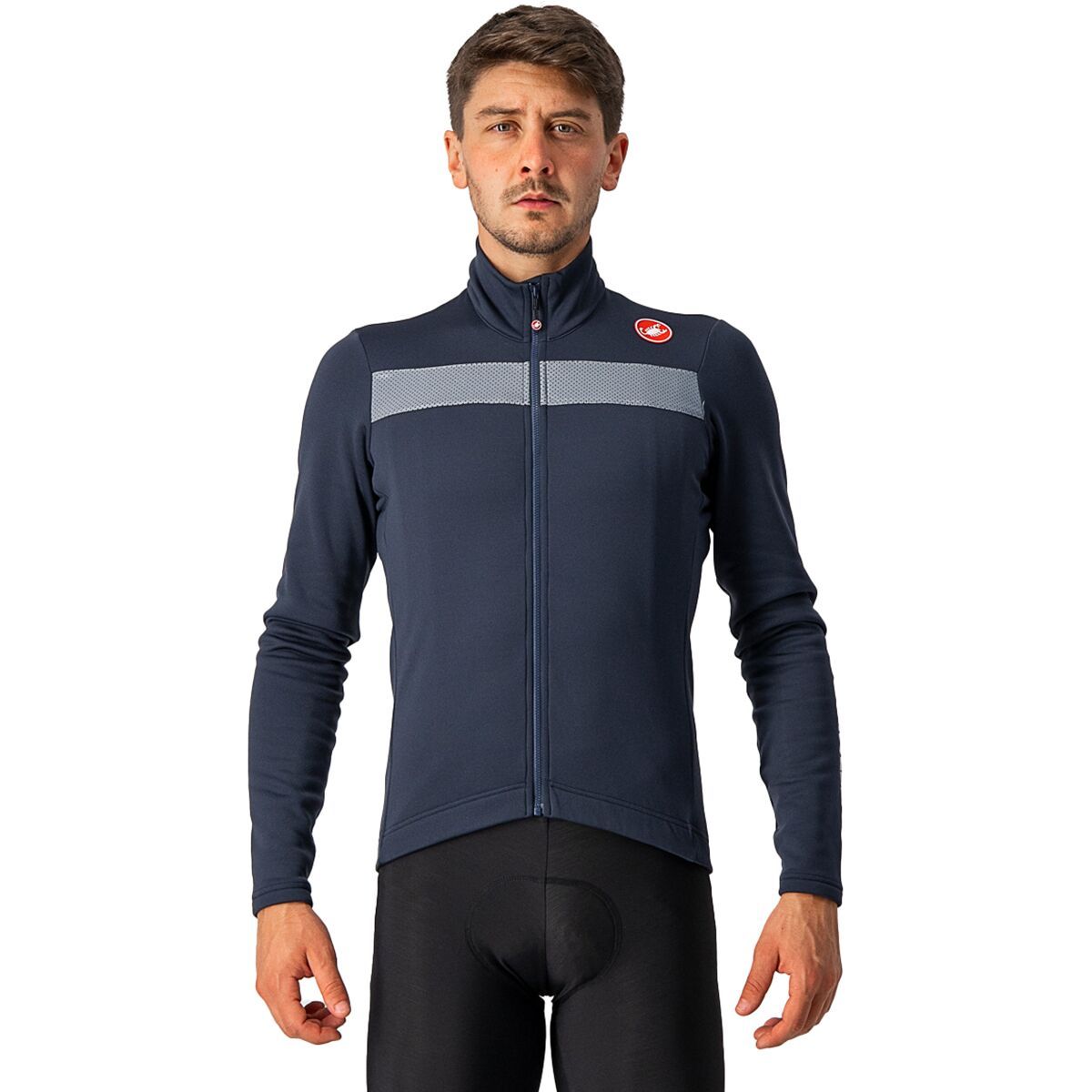 Castelli Puro 3 Jersey - Men's Savile Blue/Silver Reflex, 3XL