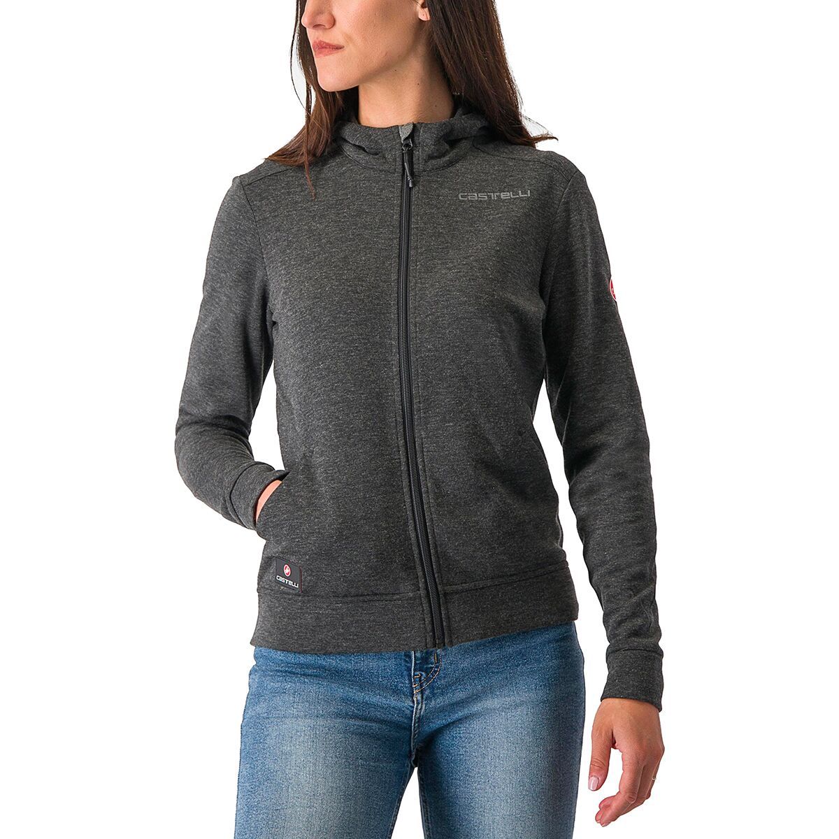 Image of Castelli Milano Full-Zip Fleece Jacket - Women's Dark Gray, M