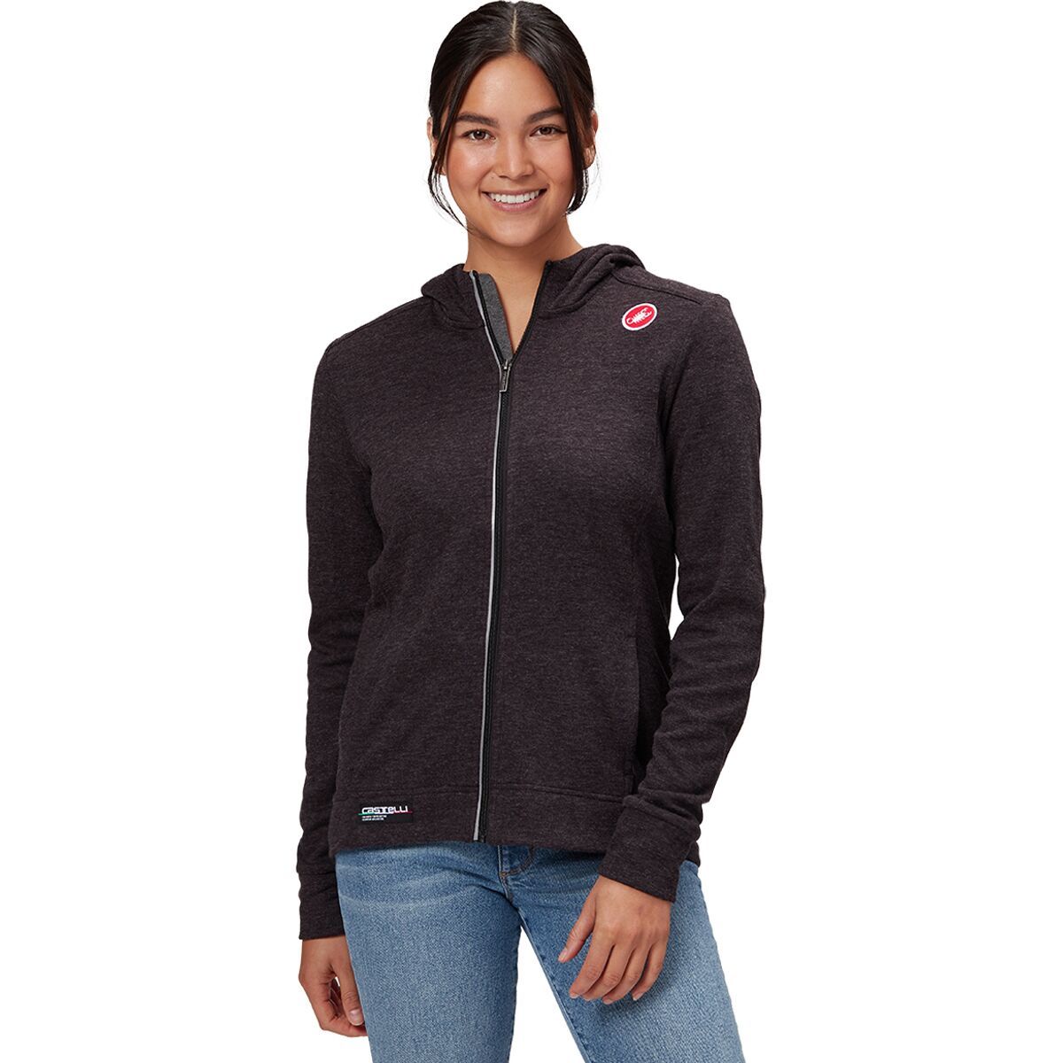 Castelli Milano Full-Zip Fleece Jacket - Women's Melange Light Black, L