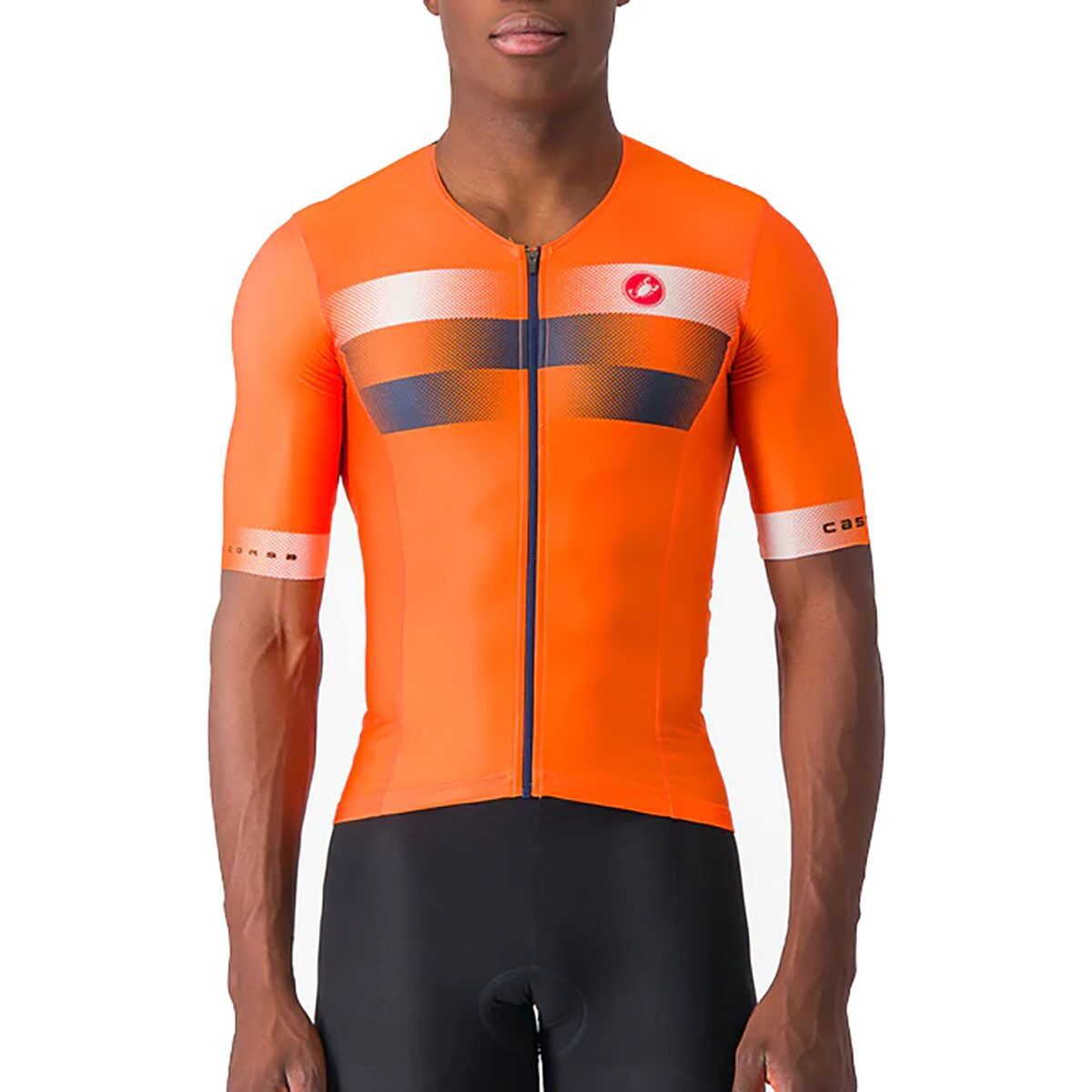 Image of Castelli Free Speed 2 Race Top - Men's Brilliant Orange/Belgian Blue-White, S