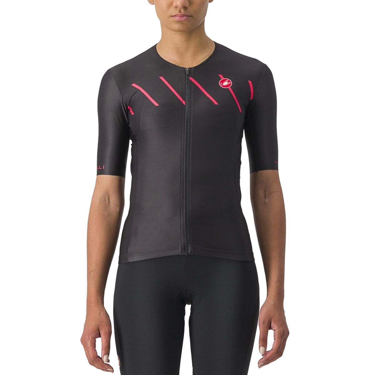 Image of Castelli Free Speed 2 Race Top - Women's Black/Hibiscus, M
