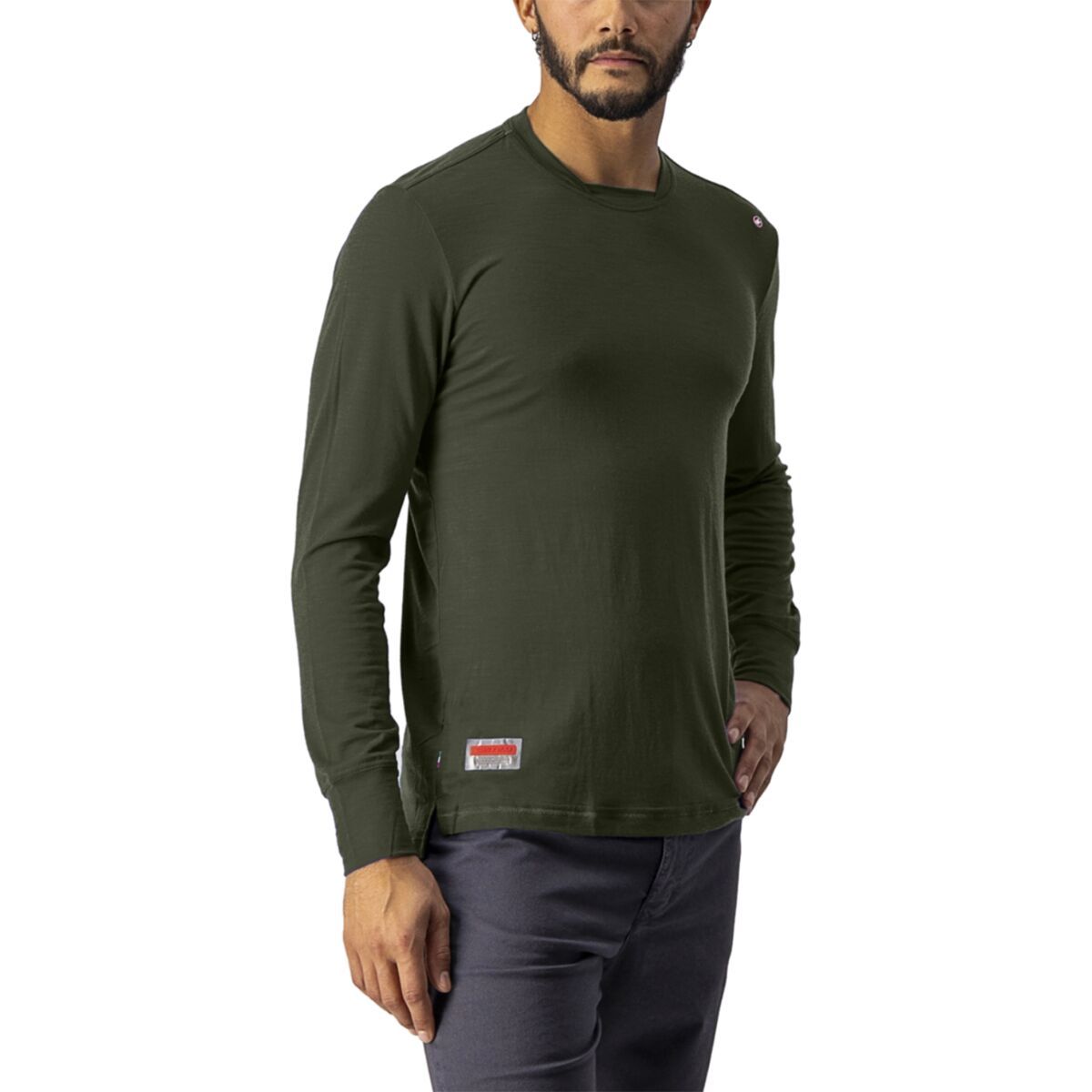 Castelli Wool Long-Sleeve T-Shirt - Men's Military Green, S