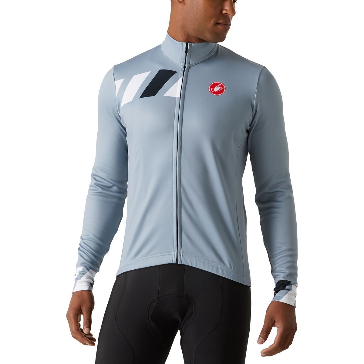 Castelli Pisa Limited Edition Thermal Jersey - Men's Vortex Gray/Light Black/White, L