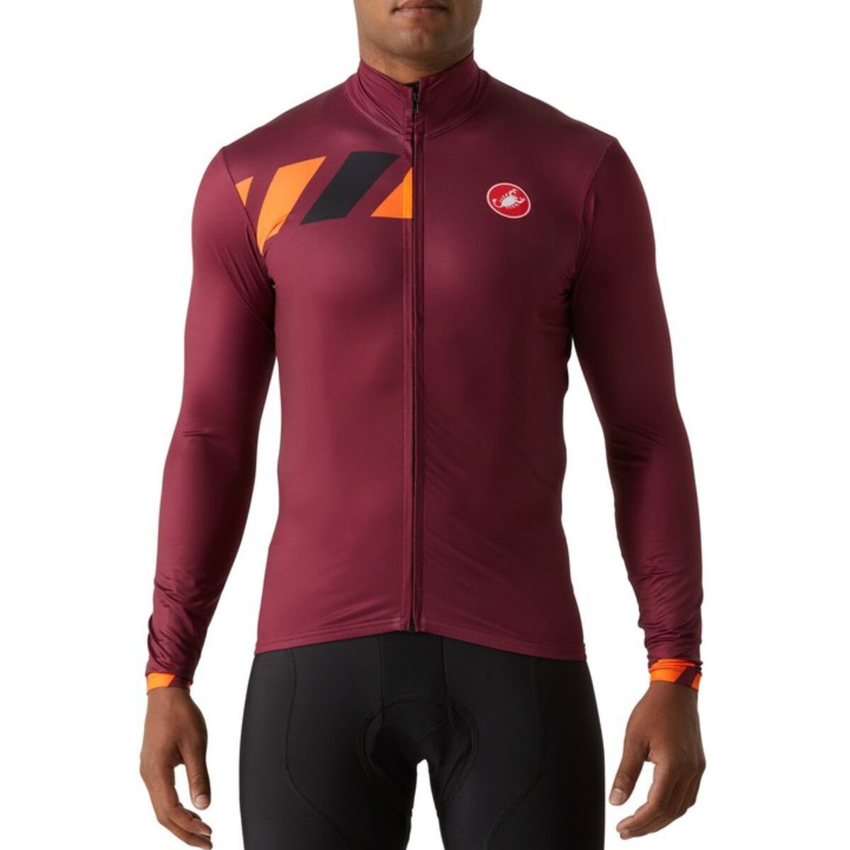 Castelli Pisa Mid Limited Edition Jersey - Men's Bordeaux/Brilliant Orange/Black, M