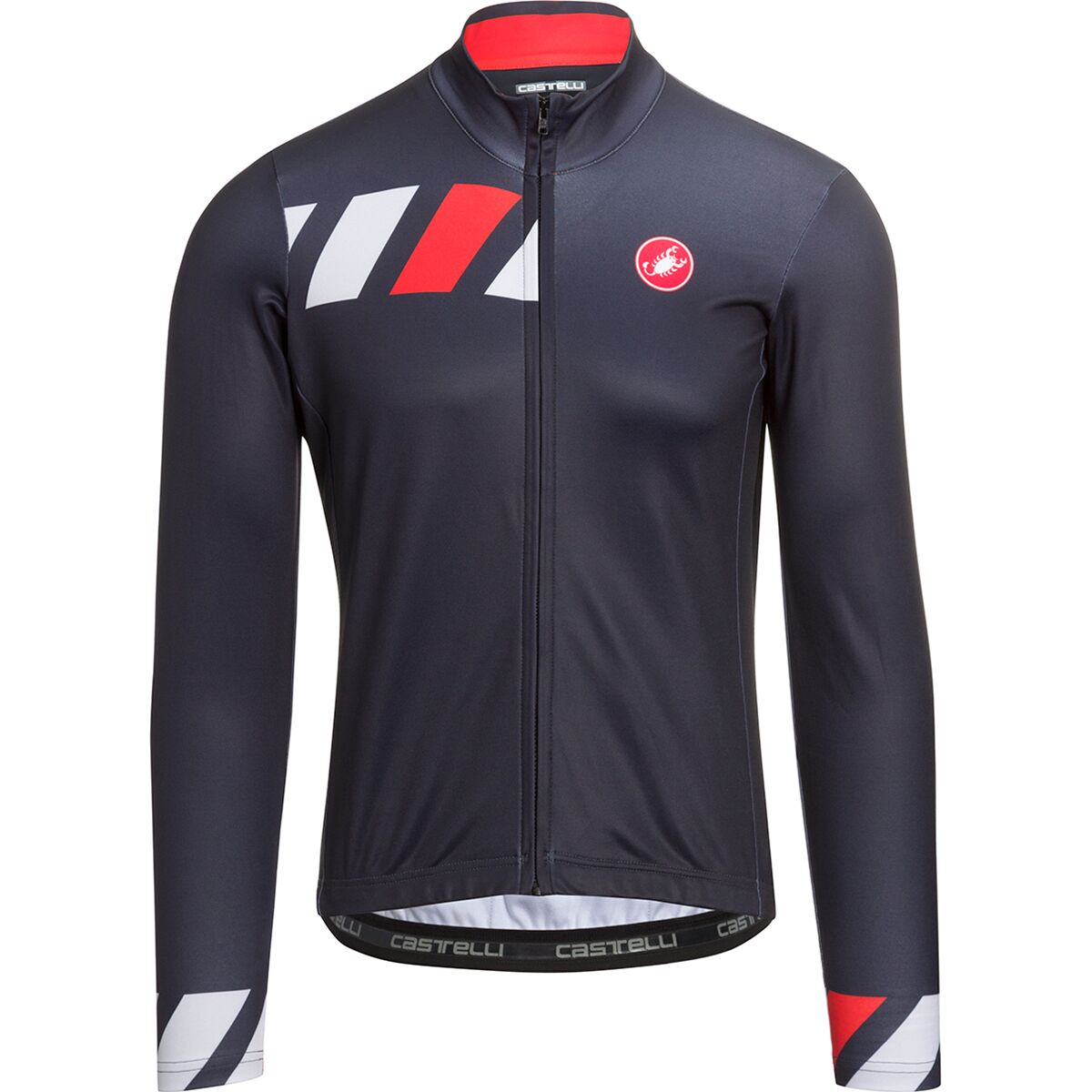 Image of Castelli Pisa Mid Limited Edition Jersey - Men's Dark Steel Blue/Fiery Red/Silver Gray, L