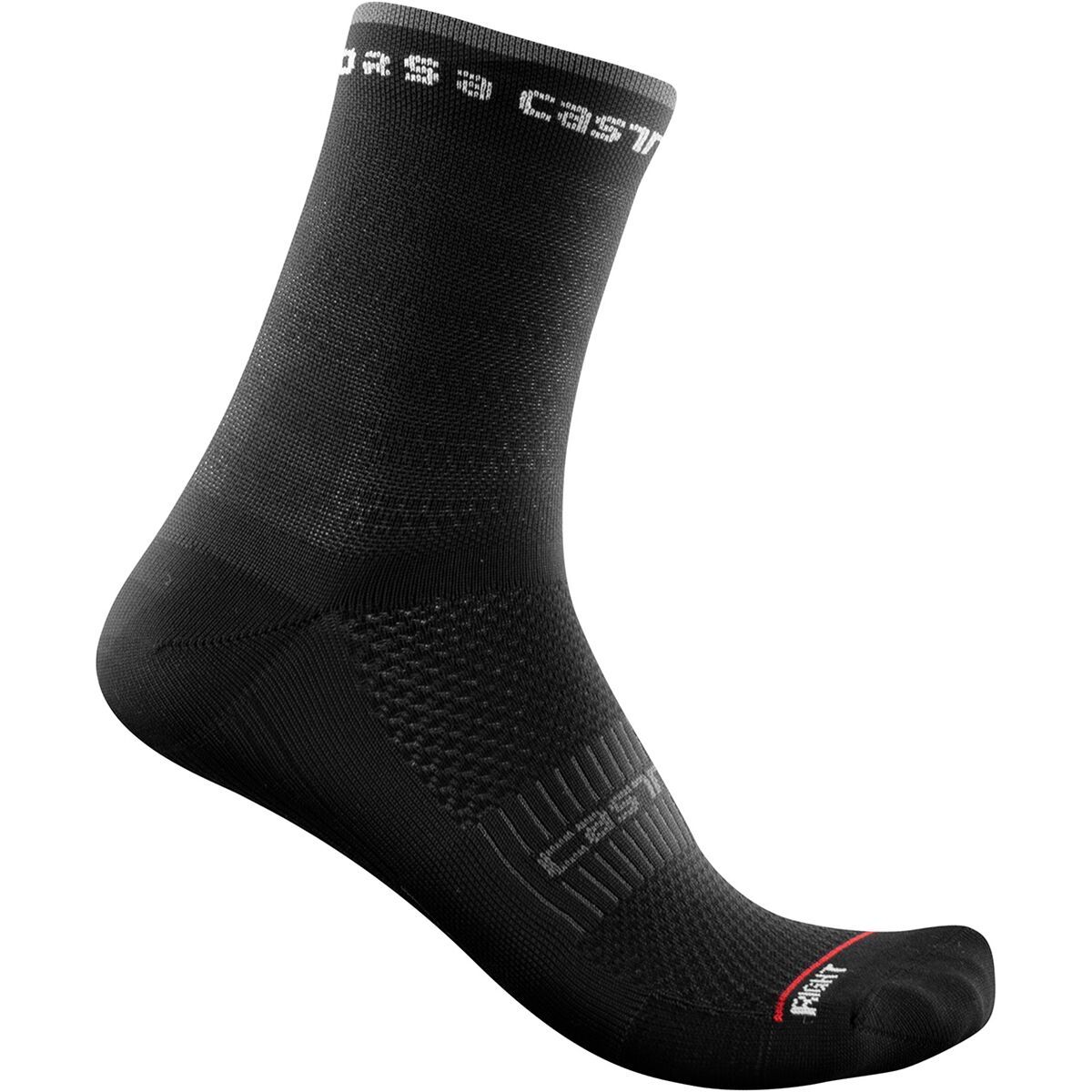 Image of Castelli Rosso Corsa 11 Sock - Women's Black, S/M