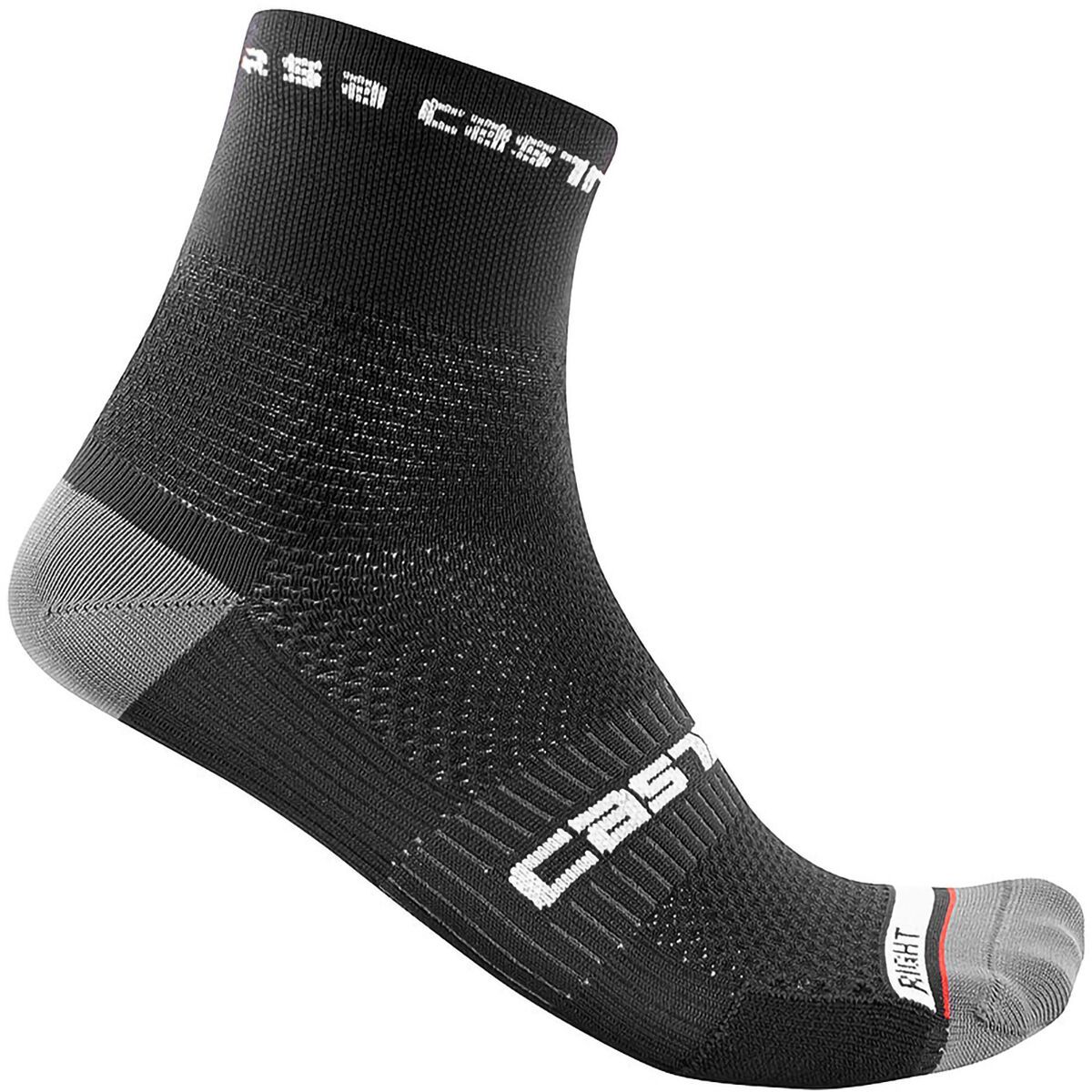 Image of Castelli Rosso Corsa Pro 9 Limited Edition Sock Black, S/M
