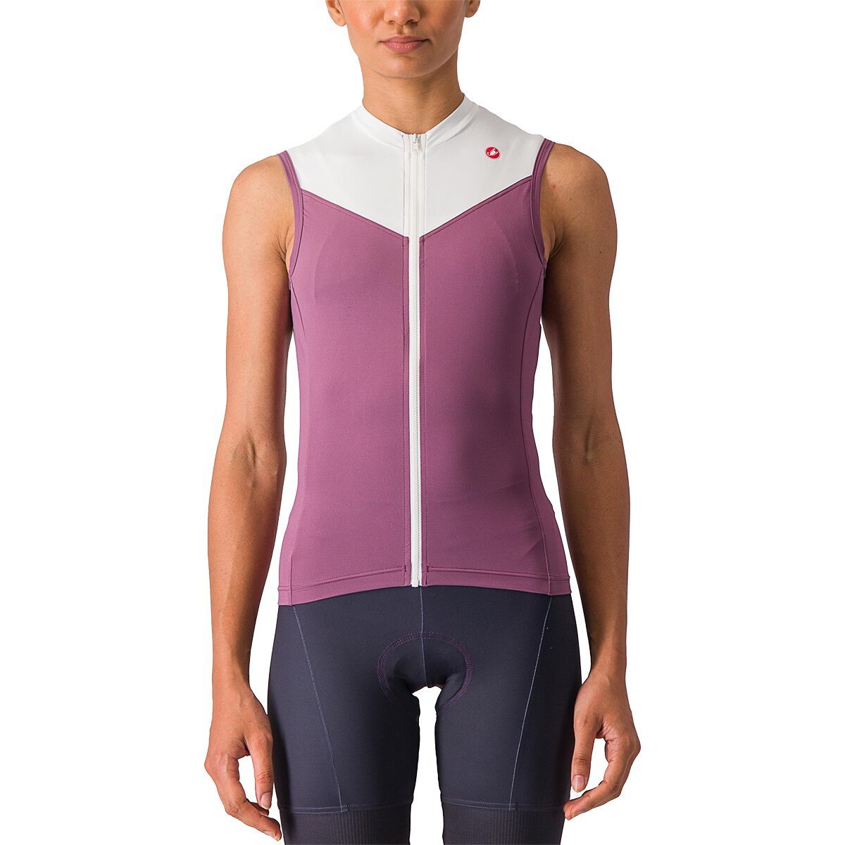 Image of Castelli Solaris Sleeveless Jersey - Women's Deep Purple/Ivory, S