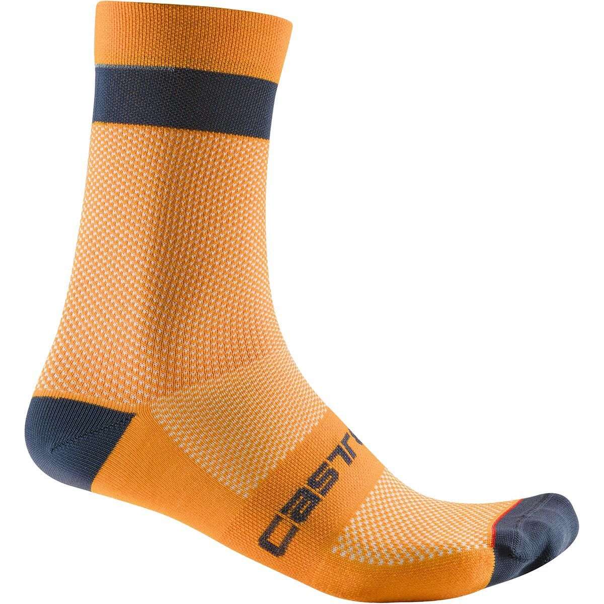 Image of Castelli Alpha 18 Sock Vivid Orange/Dark Gray, S/M