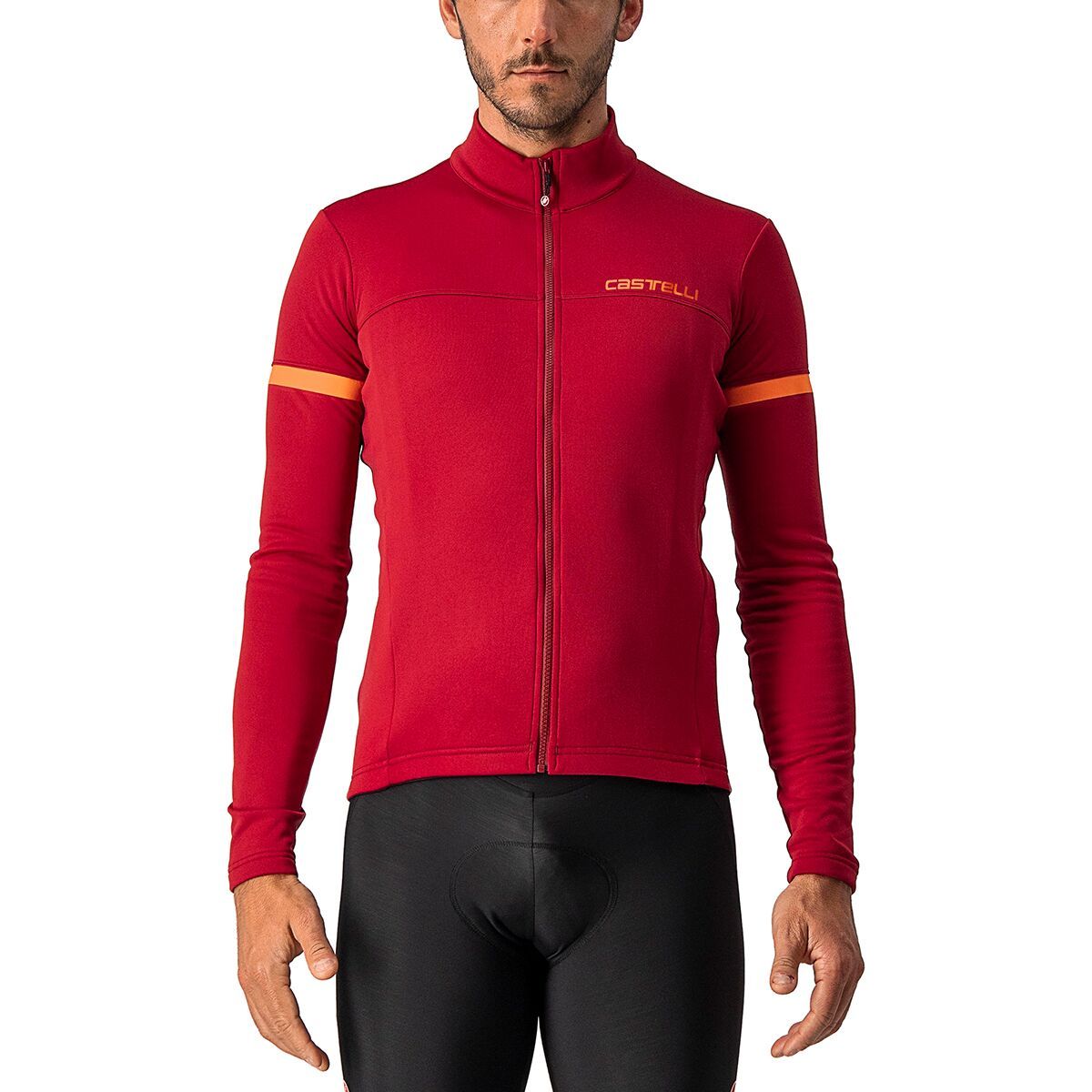 Castelli Fondo Full-Zip Long-Sleeve Jersey - Men's Pro Red/Orange Reflex, XL