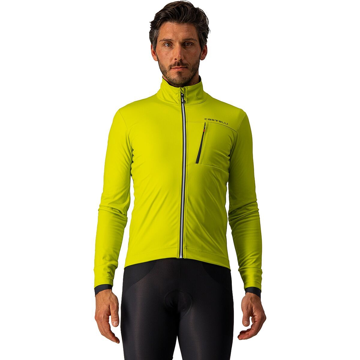 Castelli Go Jacket - Men's Chartreuse/Dark Gray, M