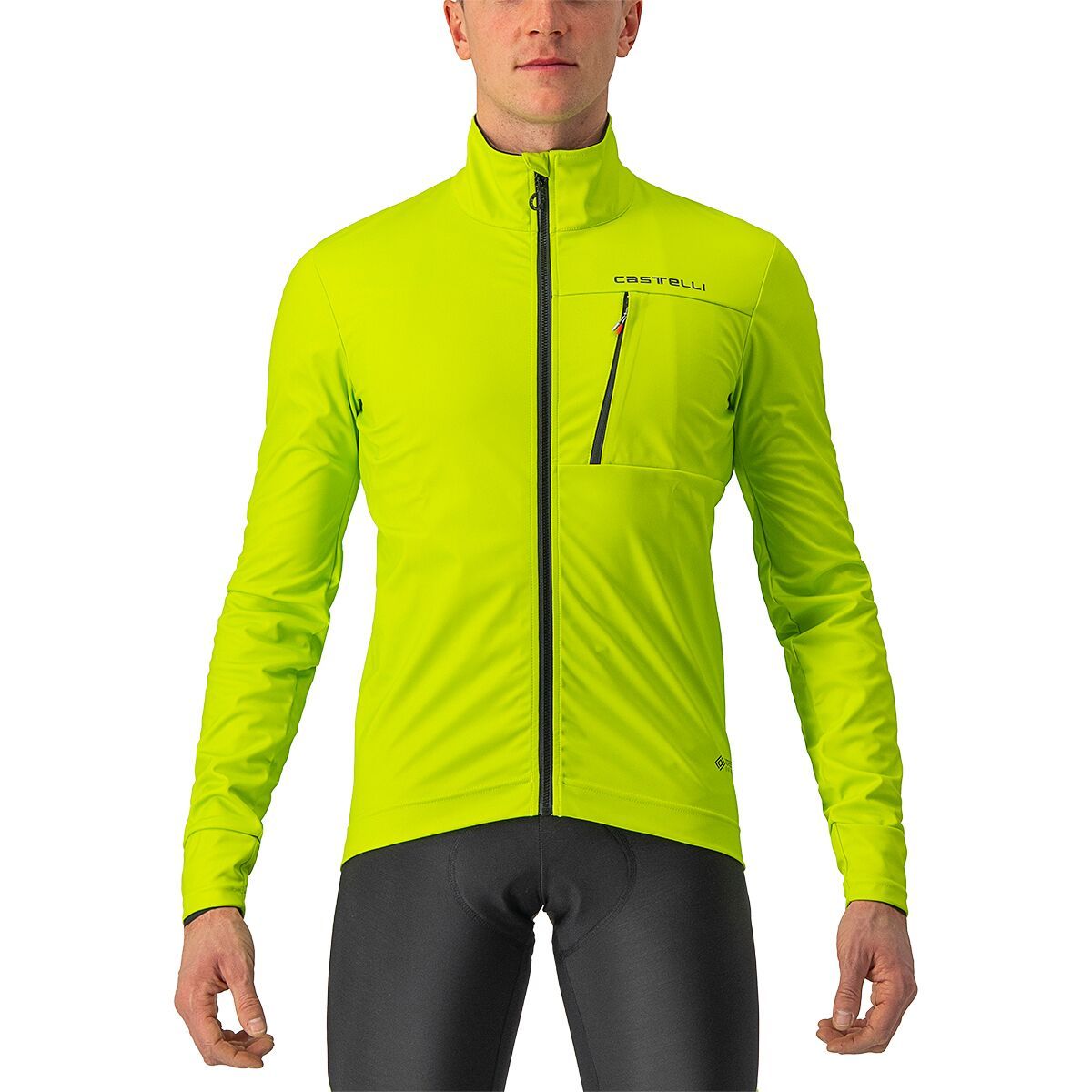Image of Castelli Go Jacket - Men's Electric Lime/Black, XS