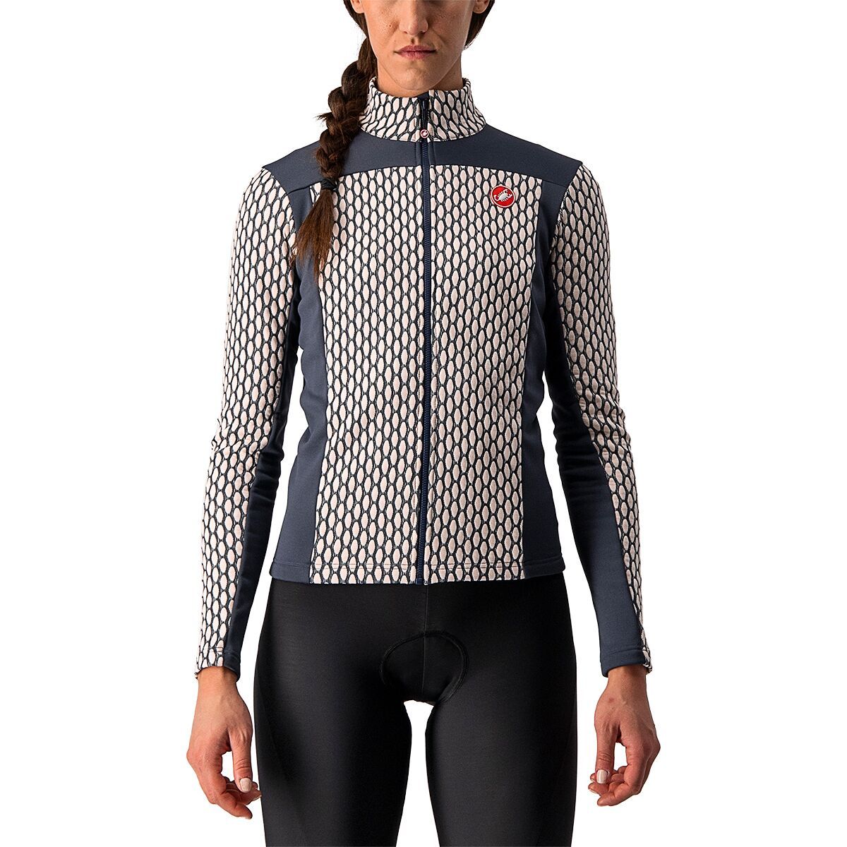 Castelli Sfida 2 Long-Sleeve Full-Zip Jersey - Women's Soft Pink/Dark Steel Blue, S