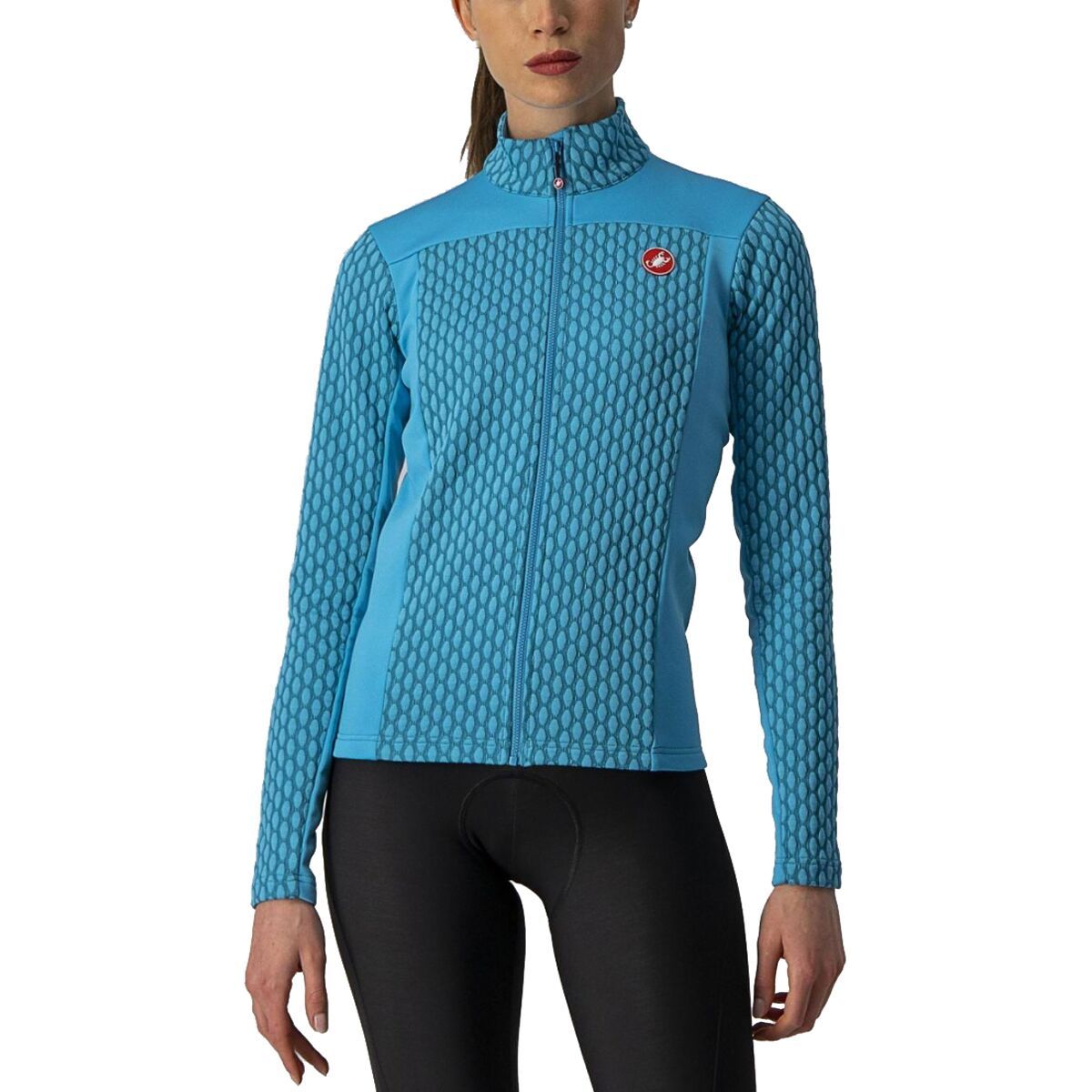Castelli Sfida 2 Long-Sleeve Full-Zip Jersey - Women's Teal Blue/Sky Blue, S