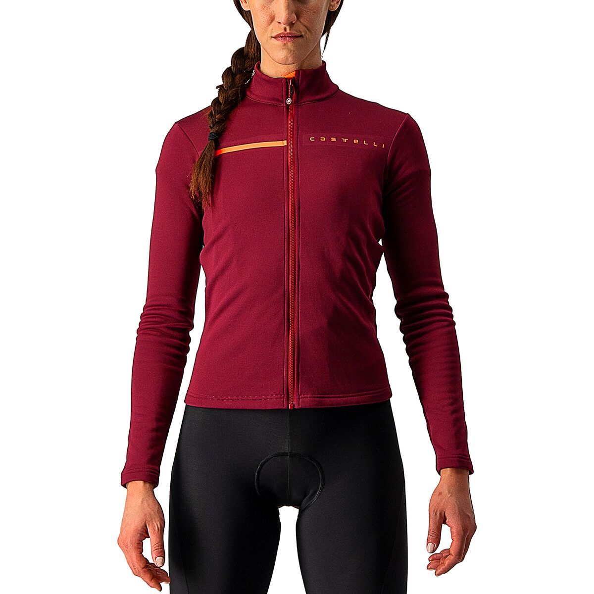 Castelli Sinergia 2 Full-Zip Long-Sleeve Jersey - Women's Bordeaux/Brilliant Pink, L