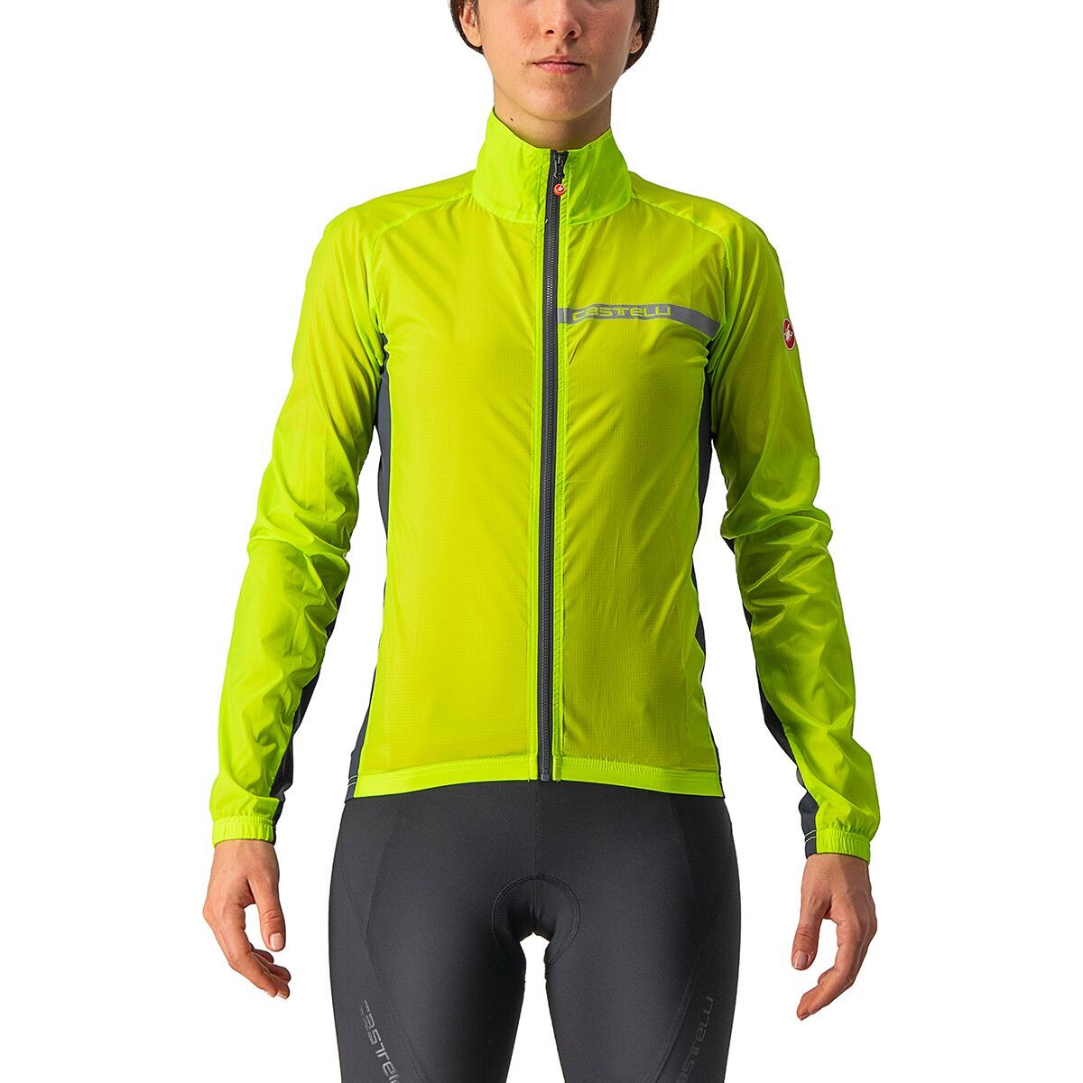 Castelli Squadra Stretch Jacket - Women's Electric Lime/Dark Gray, S