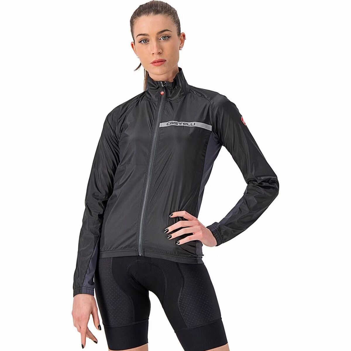 Image of Castelli Squadra Stretch Jacket - Women's Light Black/Dark Gray, L